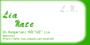 lia mate business card